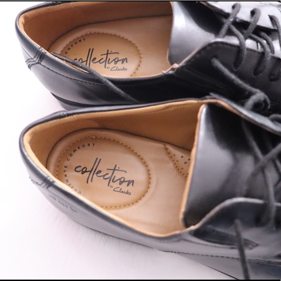 Clarks Mens Tilden Cap Black Leather oxfords main image 9